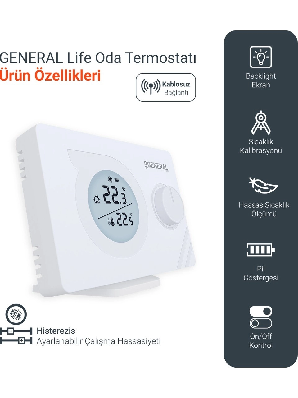 General Mitra 250 RF Kablosuz Dijital Oda Termostatı