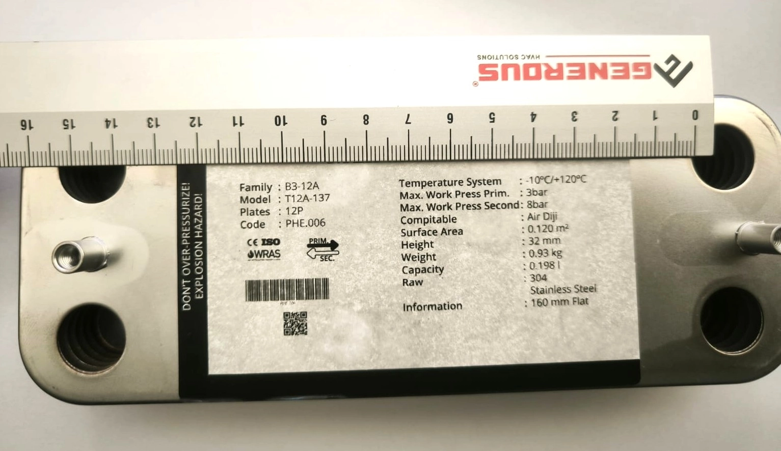PLAKA EŞANJÖR ÖNAYSAN 12 PLAKA AIRFEL ECO5 LUNA5 YENİ BAYMAK 160 MM