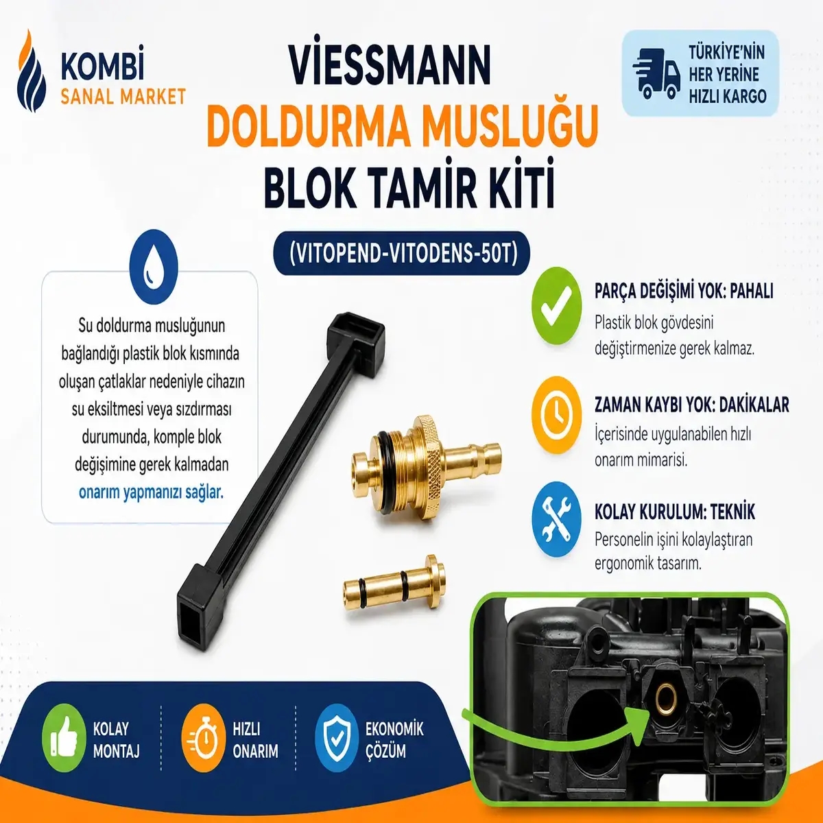 Viessmann Vitopend WH1D Doldurma Musluğu Onarım Kiti