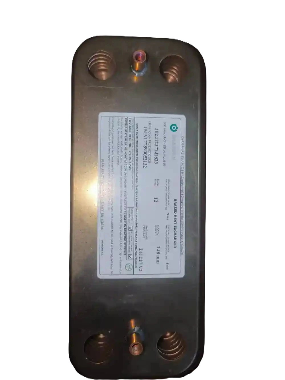ÖNAYSAN ECA Confeo, Proteus, Serena ve Viessmann Vitopend 100 Uyumlu 12 Plakalı Eşanjör(148MM)